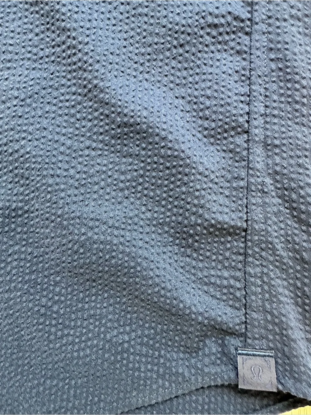 Men's Lululemon Short-Sleeve Navy Button-Down Textured Shirt